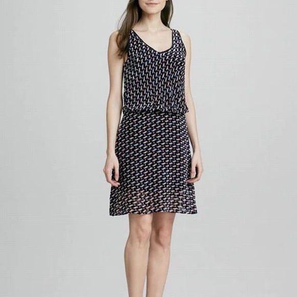 Marc by Marc Jacobs Puzzle Print Devore Velvet Silk Blend Dress - 2 - Picture 1 of 8